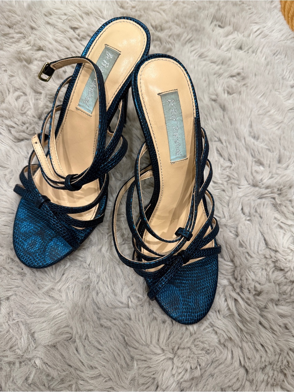 Betsey Johnson Teal Blue Strappy High Heel Sandals